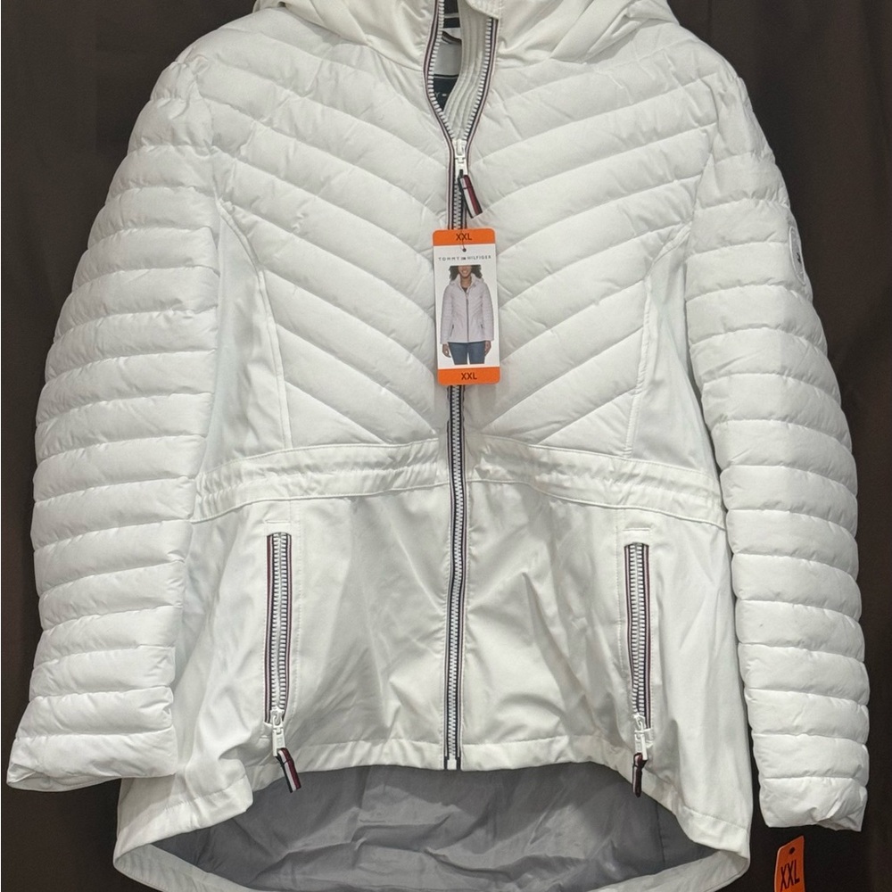 Tommy Hilfiger XXL Women White Quilted Jacket